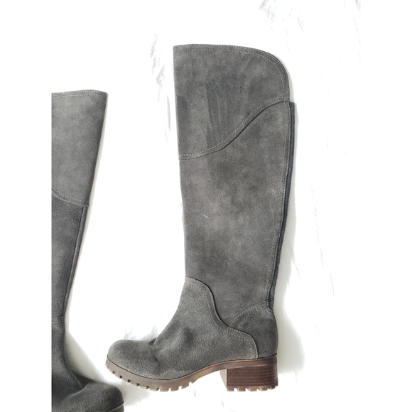 Lucky Brand LK-Harleen gray suede round toe knee high boots 8 - Picture 4 of 16